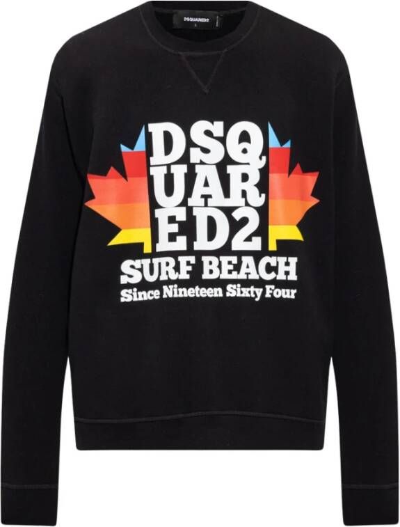 Dsquared2 Sweatshirt With Logo Print Zwart Heren