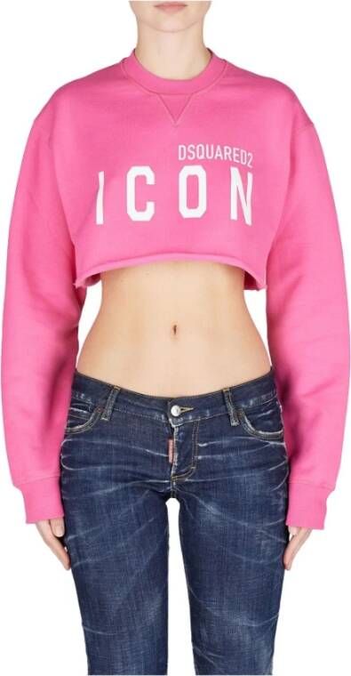 Dsquared2 Icon Cropped Sweatshirt Roze Pink Dames
