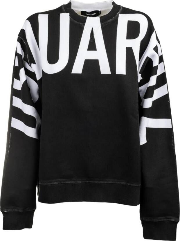 Dsquared2 Luxe Katoenen Sweatshirt Upgrade Black Dames
