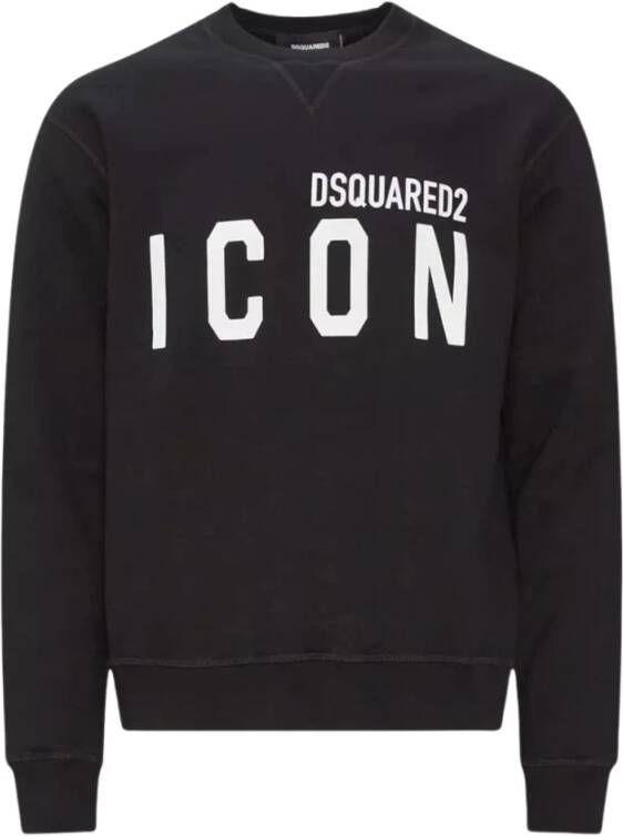 Dsquared2 Zwart Katoenen Sweatshirt met Logo Zwart Heren