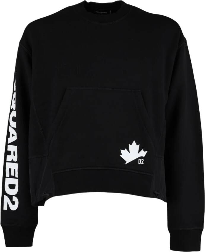 Dsquared2 Maple Leaf Logo-Print Sweatshirt Zwart Heren