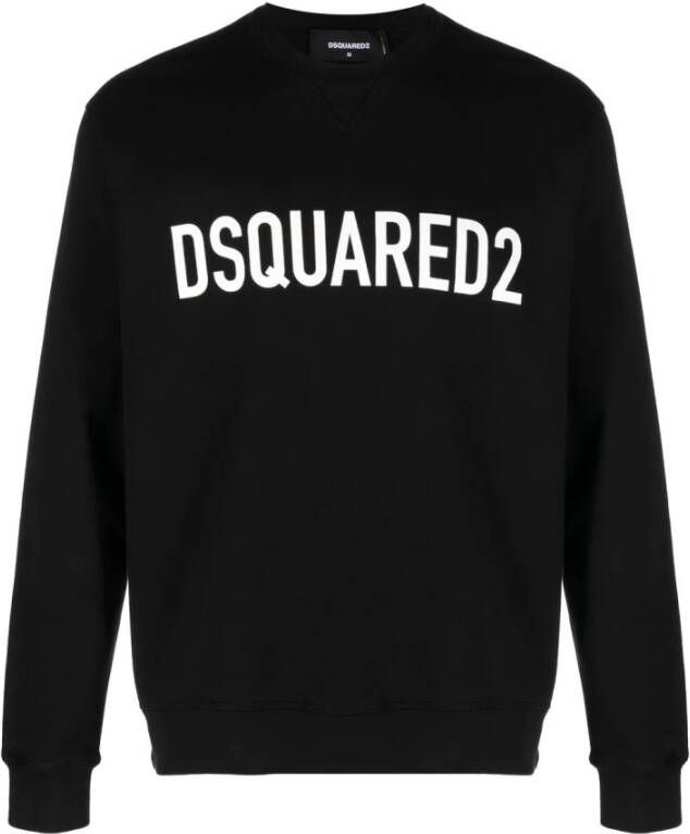 Dsquared2 Zwart Logo-Print Crew-Neck Sweatshirt Zwart Heren