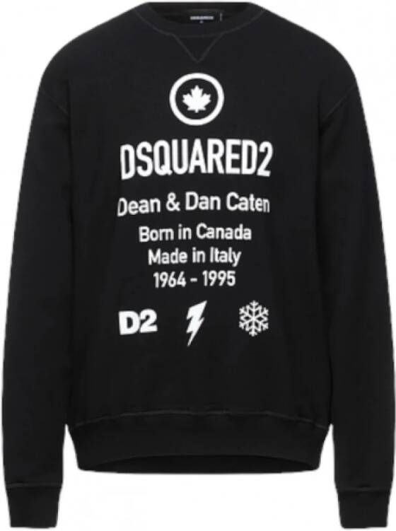 Dsquared2 Zwarte Logo Sweatshirt met Italiaanse Stof Black Heren