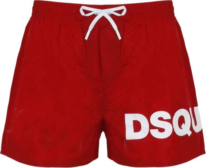 Dsquared2 Rode Boxer Zwembroek met Logo Red Heren