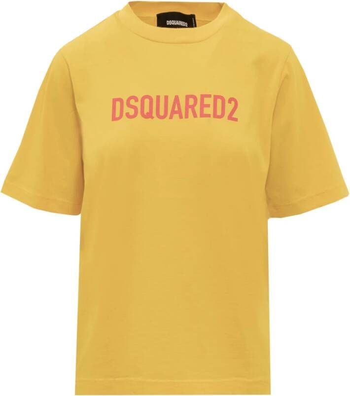 Dsquared2 T-shirt Geel Dames
