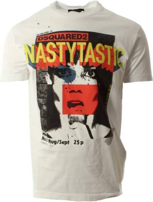 Dsquared2 T-shirt maat L Wit Heren