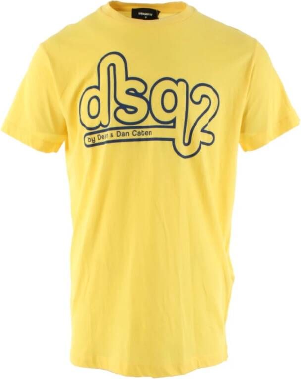 Dsquared2 Geel Cigarette Fit T-shirt voor Heren Yellow Heren