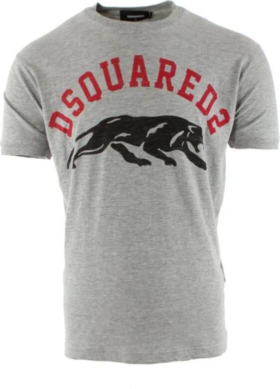 Dsquared2 Heren T-shirt in grijs met iconisch logo en comfortabele pasvorm Grijs Heren