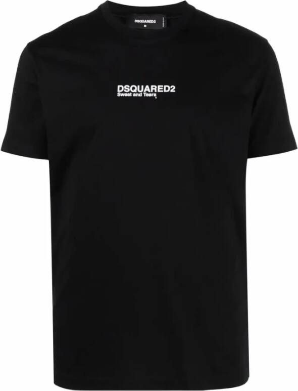 Dsquared2 T-shirt met bedrukt logo Zwart Heren