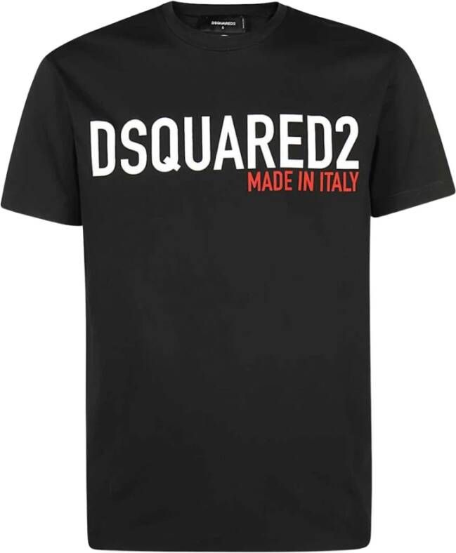 Dsquared2 T-shirt met contrasterend logo Zwart Heren