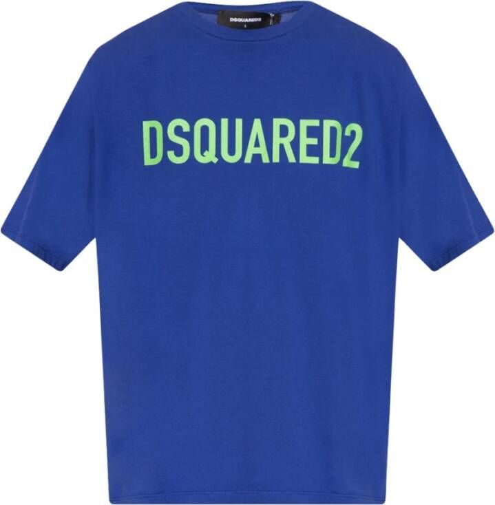 Dsquared2 Katoenen T-shirt Gemaakt in Italië Maat M Blauw Heren