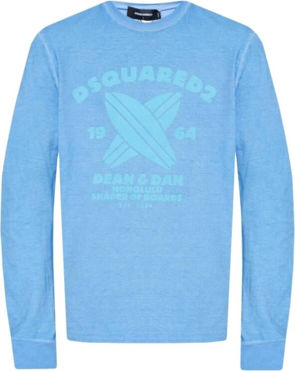 Dsquared2 T-shirt met logo Blauw Heren