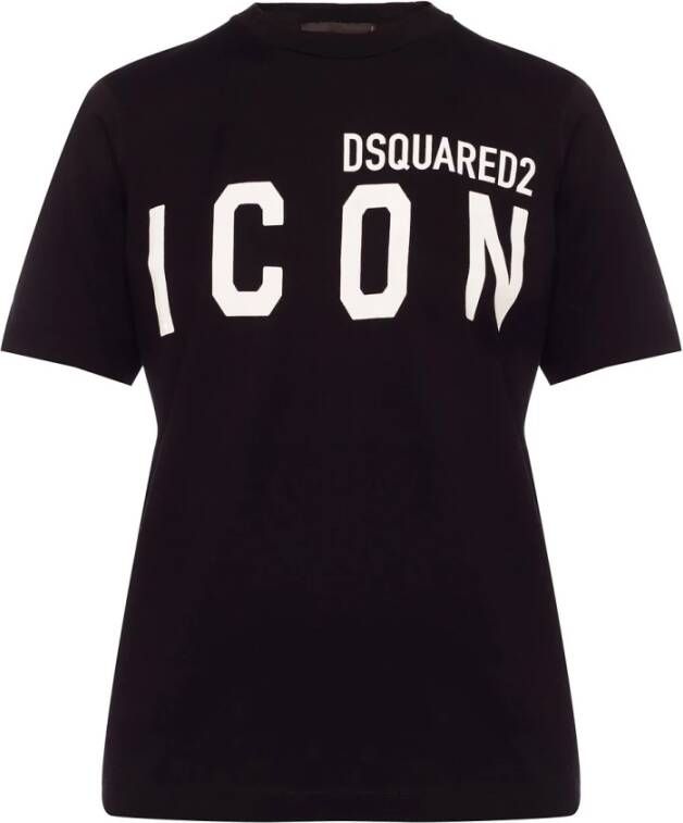 Dsquared2 T-shirt met logo-opdruk Zwart Dames