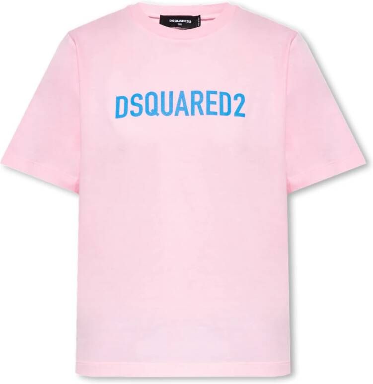 Dsquared2 Roze T-shirt met bedrukt voorpaneel Roze Dames