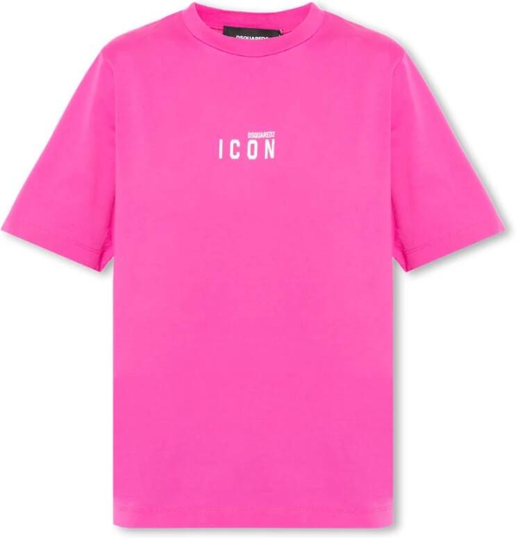 Dsquared2 T-shirt met logo Roze Dames