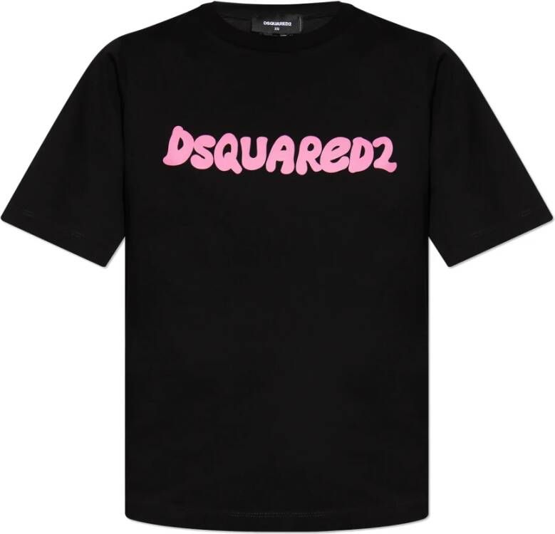 Dsquared2 T-shirt met logo Zwart Dames