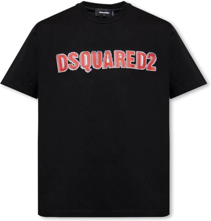Dsquared2 T-shirt met logo Zwart Heren