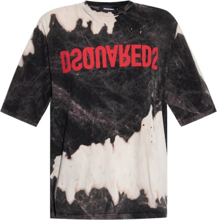 Dsquared2 T-shirt met logo Zwart Heren