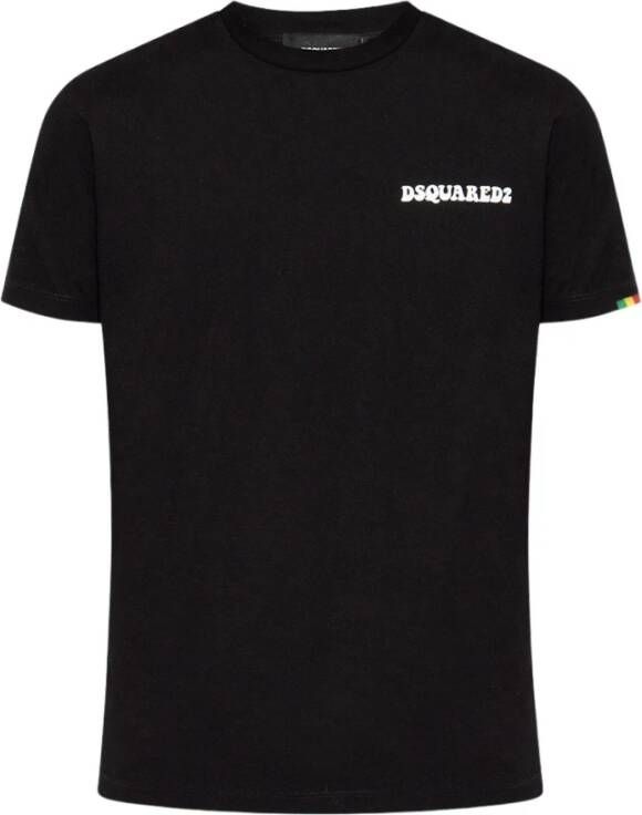 Dsquared2 T-shirt met logo Zwart Heren