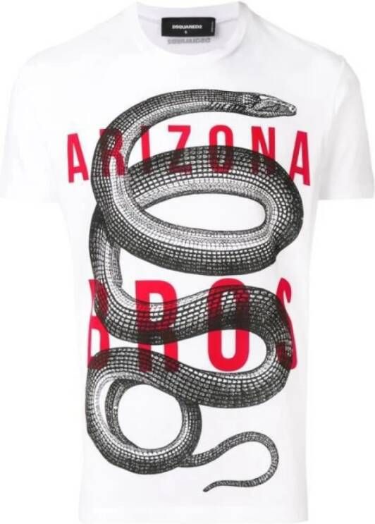 Dsquared2 T-shirt met slangenprint Wit Heren