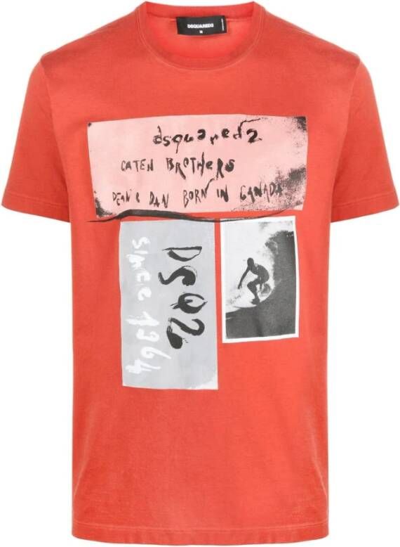 Dsquared2 T-Shirt Oranje Heren