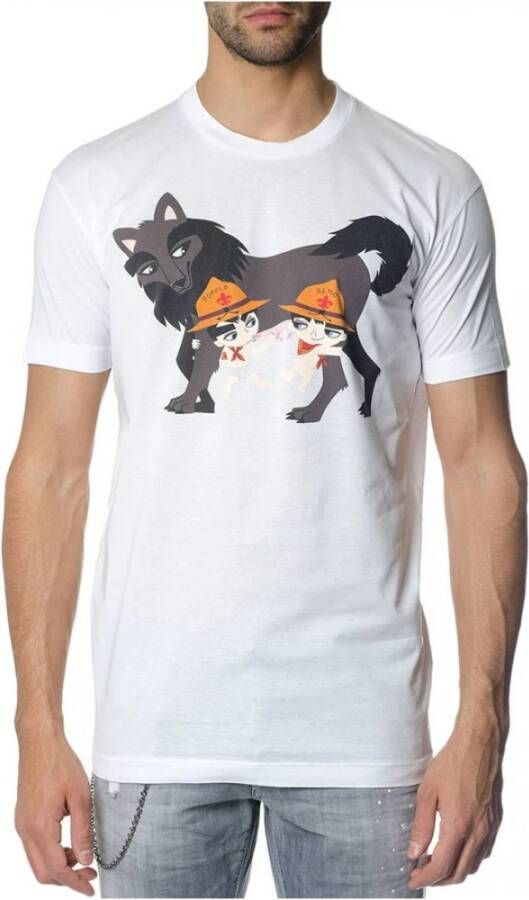 Dsquared2 Wit Katoenen T-Shirt Lange Coole Pasorm White Heren