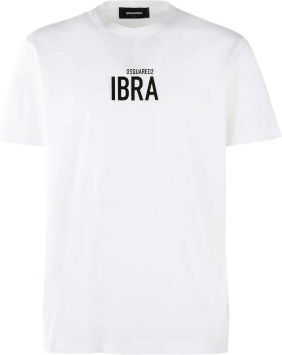 Dsquared2 Heren Slip-On T-Shirt met 'Ibra' White Heren