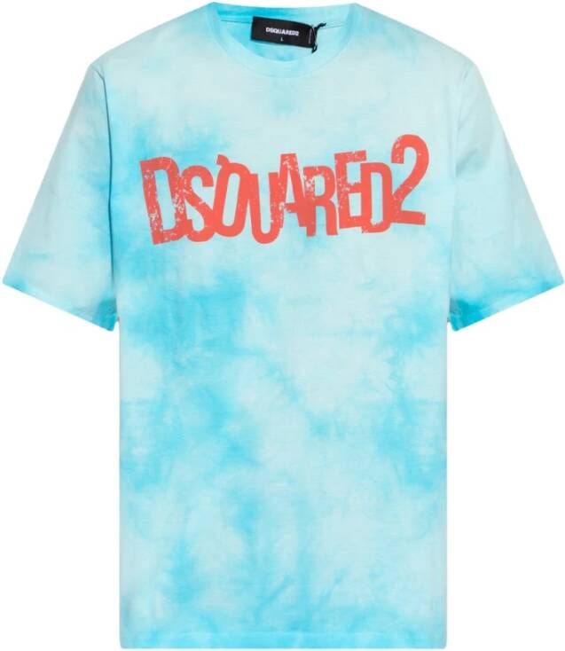 Dsquared2 Men Clothing T-Shirts Polos Blue Ss23 Blauw Heren