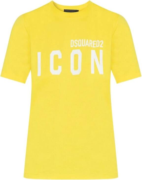 Dsquared2 T-shirt with logo Geel Dames