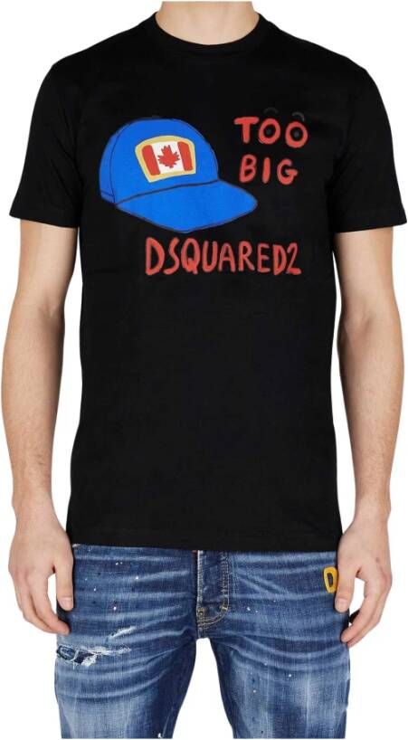 Dsquared2 Iconisch Cap Print T-Shirt voor Heren Zwart Heren
