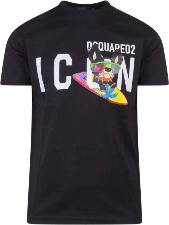 Dsquared2 Slim-Fit Katoenen T-Shirt met Iconisch Logo Black Heren