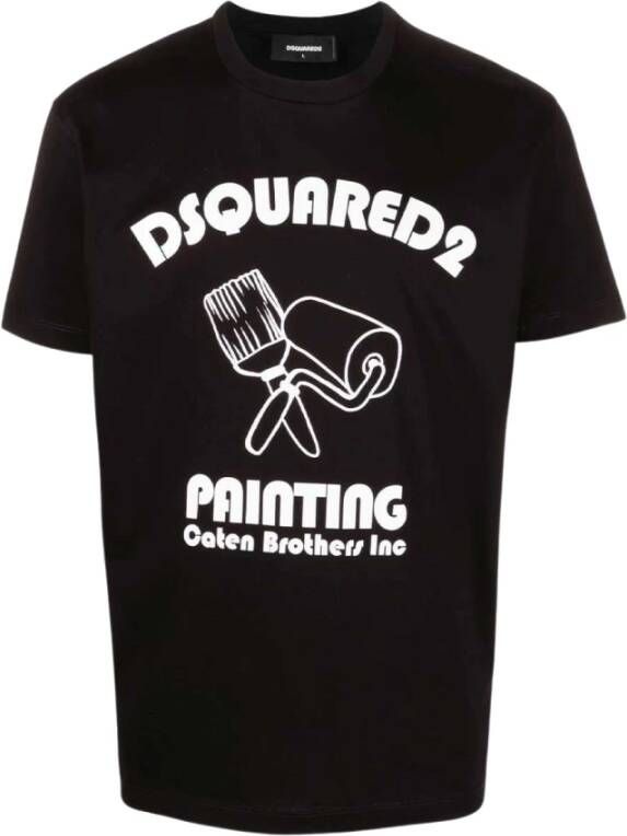 Dsquared2 Painting T-shirt Zwart Heren