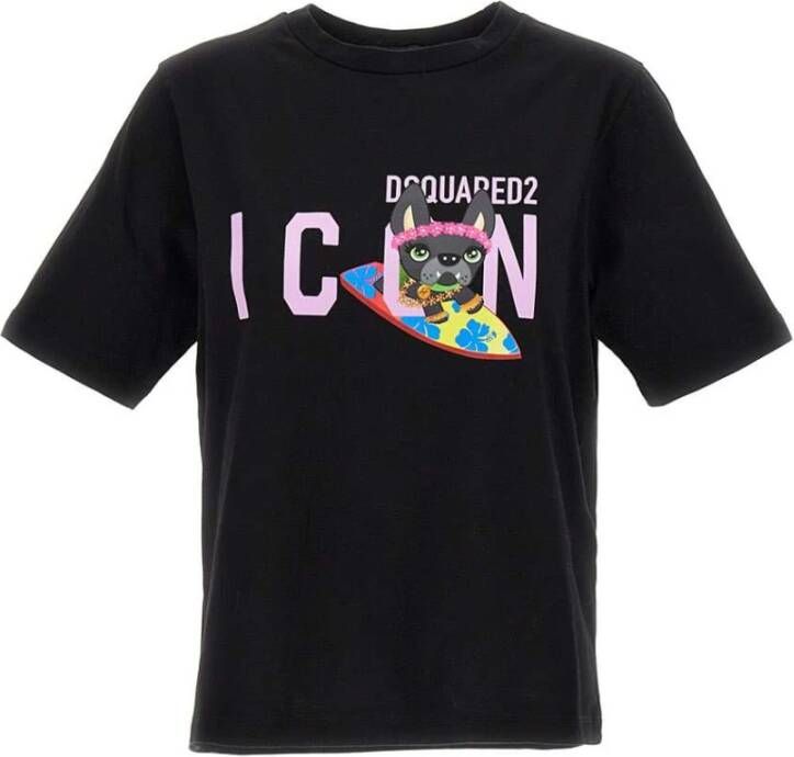 Dsquared2 T-shirts and Polos Black Zwart Dames
