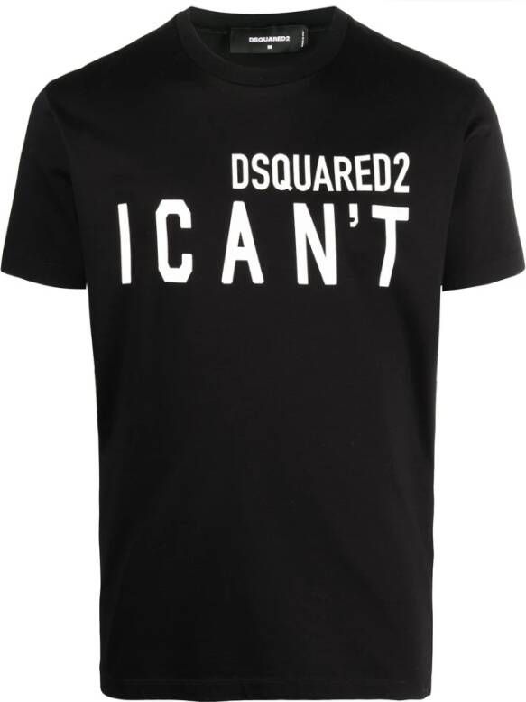 Dsquared2 Iconisch Logo T-shirt Upgrade Je Garderobe Black Heren