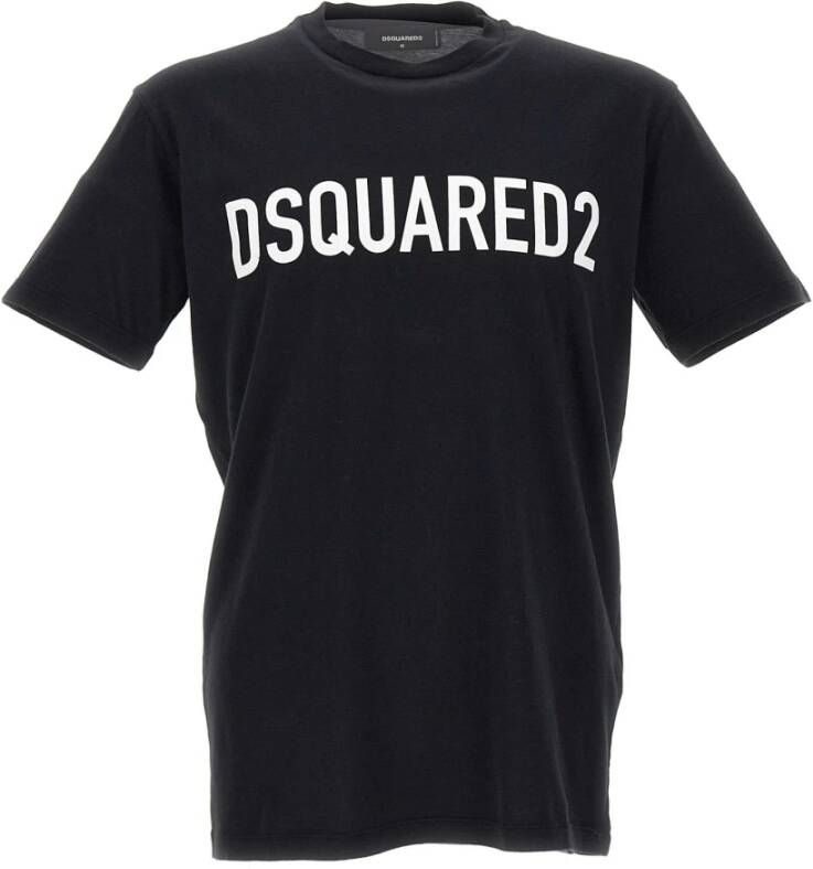 Dsquared2 Opvallend Logo T-shirt Minimalistisch Ontwerp Black Heren - Foto 2