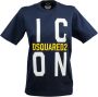 Dsquared2 Katoenen T-Shirt met Kunst Design Blauw Dames - Thumbnail 1