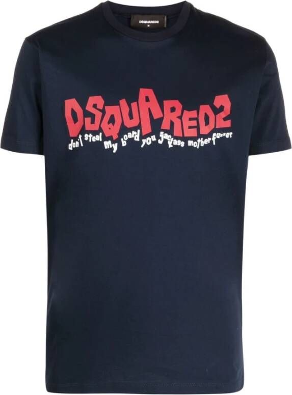 Dsquared2 T-Shirts Blauw Heren