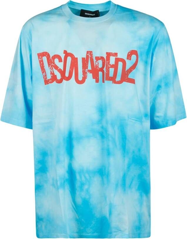 Dsquared2 T-Shirts Blauw Heren