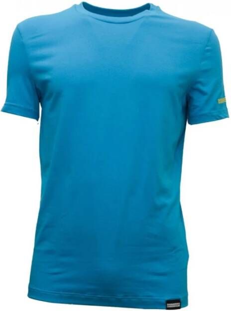 Dsquared2 Blauwe Crewneck Modal T-shirt Blue Heren