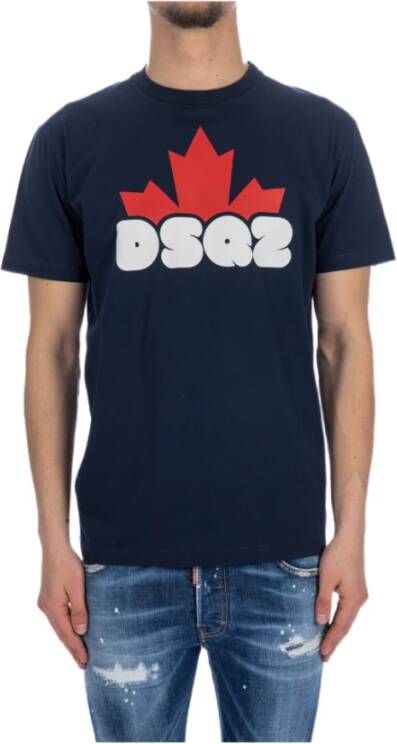 Dsquared2 T-Shirts Blauw Heren