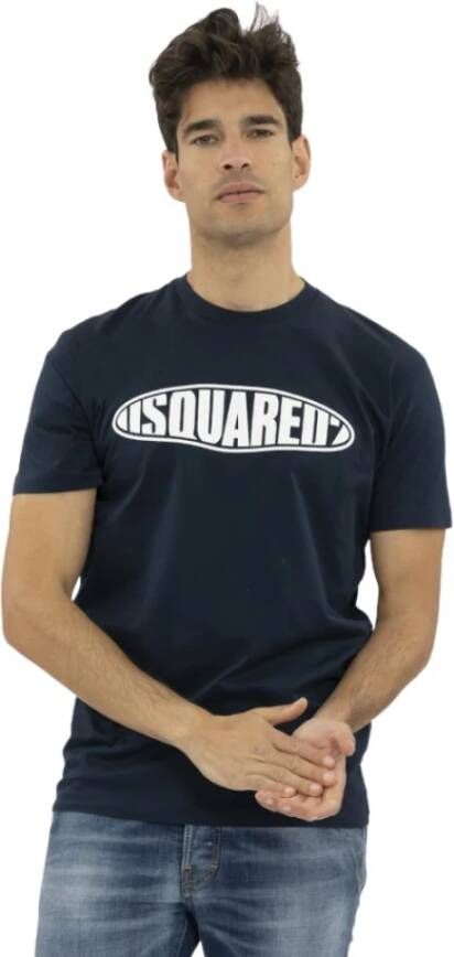 Dsquared2 T-Shirts Blauw Heren