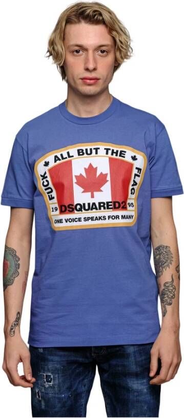 Dsquared2 T-Shirts Blauw Heren