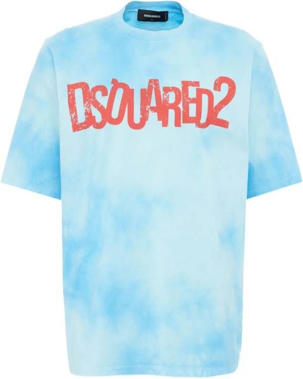 Dsquared2 T-Shirts Blauw Heren
