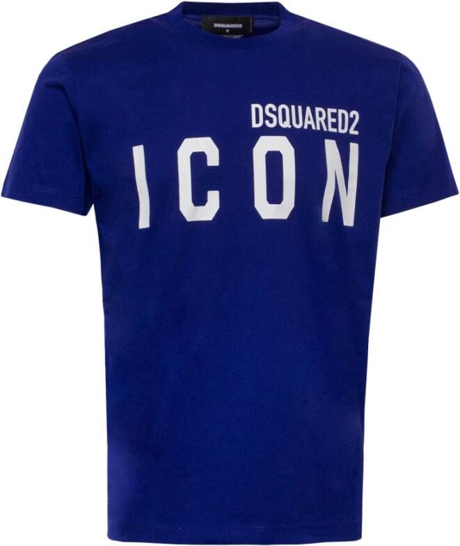 Dsquared2 Blauw Logo T-shirt met Korte Mouwen Blue Heren
