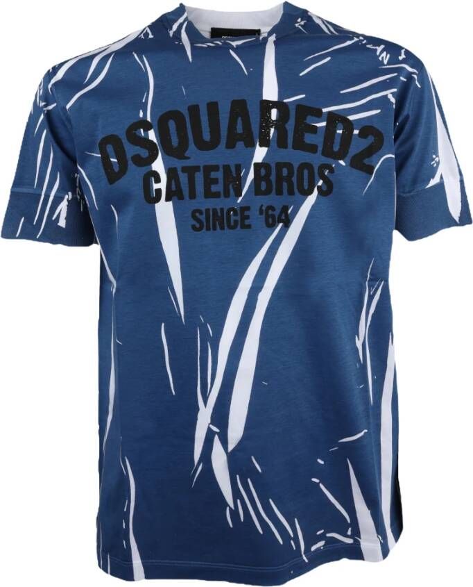 Dsquared2 T-Shirts Blauw Heren