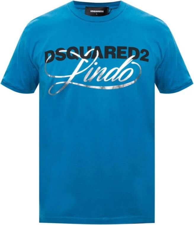 Dsquared2 Stijlvolle Blauwe Katoenen Heren T-shirt Blauw Heren