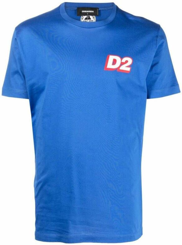 Dsquared2 Heren Logo Print Katoenen T-shirt Blue Heren