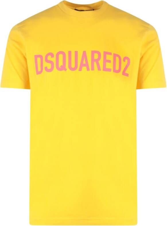 Dsquared2 T-Shirts Geel Heren