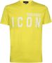 Dsquared2 Icon Print Logo T-Shirt Yellow Heren - Thumbnail 1