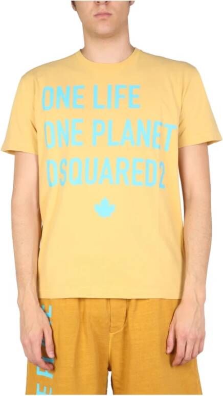Dsquared2 T-shirts Yellow Heren